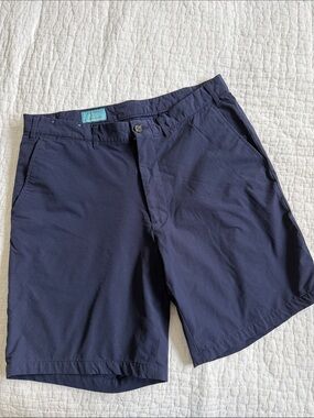 Castaway Navy Performance Flat-Front Men's Shorts